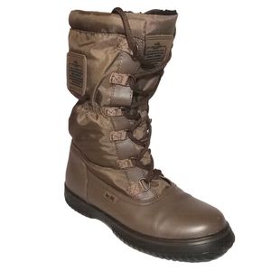 Coach Winter Snow Rain Nylon Leather Lace Women's Boots Sage Sizes 5.5"B